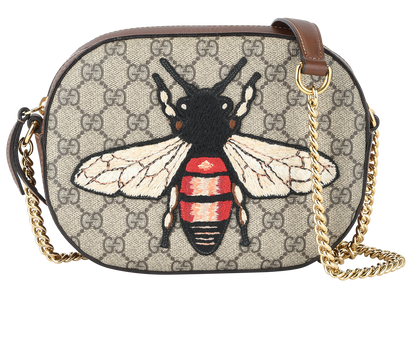 Bee Embroidered GG Supreme Crossbody, front view